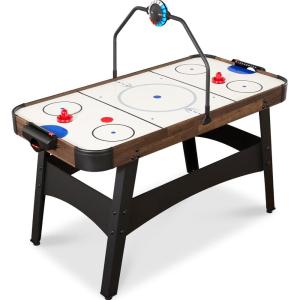 imageBest Choice Products LED 54 Inch Air Hockey Game Table wLightup Scoreboard Powerful Motor AC Outlet Includes 2 Pucks 2 PushersWalnut
