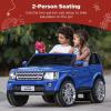 imageBest Choice Products 12V 37 MPH 2Seater Licensed Land Rover Ride On Car Toy wParent Remote Control MP3 Player  WhiteBlue
