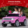 imageBest Choice Products 12V 37 MPH 2Seater Licensed Land Rover Ride On Car Toy wParent Remote Control MP3 Player  WhitePink