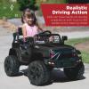 imageBest Choice Products 12V Kids Ride On Truck Car wParent Remote Control Spring Suspension LED Lights AUX Port  PinkBlack