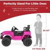 imageBest Choice Products 12V Kids Ride On Truck Car wParent Remote Control Spring Suspension LED Lights AUX Port  PinkHot Pink