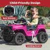 imageBest Choice Products 12V Kids Ride On Truck Car wParent Remote Control Spring Suspension LED Lights AUX Port  PinkHot Pink