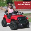 imageBest Choice Products 12V Kids Ride On Truck Car wParent Remote Control Spring Suspension LED Lights AUX Port  PinkRed