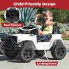 imageBest Choice Products 12V Kids Ride On Truck Car wParent Remote Control Spring Suspension LED Lights AUX Port  PinkWhite