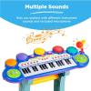 imageBest Choice Products 37Key Kids Electronic Musical Instrument Piano Learning Toy Keyboard w Multiple Sounds Lights Microphone Stool  PinkBlue