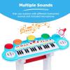 imageBest Choice Products 37Key Kids Electronic Musical Instrument Piano Learning Toy Keyboard w Multiple Sounds Lights Microphone Stool  PinkMulticolor