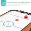 imageBest Choice Products 40in Portable Tabletop Air Hockey Arcade Table for Game Room w 100V Motor Electric Fan 2 Strikers 2 PucksLight Brown