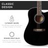 imageBest Choice Products 41in Beginner Acoustic Guitar Full Size All Wood Cutaway Guitar Starter Set wCase Strap Capo Strings Picks  BlackBlack