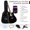 imageBest Choice Products 41in Beginner Acoustic Guitar Full Size All Wood Cutaway Guitar Starter Set wCase Strap Capo Strings Picks  BlackBlack