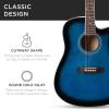 imageBest Choice Products 41in Beginner Acoustic Guitar Full Size All Wood Cutaway Guitar Starter Set wCase Strap Capo Strings Picks  BlackBlue