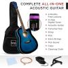 imageBest Choice Products 41in Beginner Acoustic Guitar Full Size All Wood Cutaway Guitar Starter Set wCase Strap Capo Strings Picks  BlackBlue