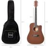 imageBest Choice Products 41in Beginner Acoustic Guitar Full Size All Wood Cutaway Guitar Starter Set wCase Strap Capo Strings Picks  BlackDark Brown