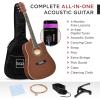 imageBest Choice Products 41in Beginner Acoustic Guitar Full Size All Wood Cutaway Guitar Starter Set wCase Strap Capo Strings Picks  BlackDark Brown