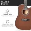imageBest Choice Products 41in Beginner Acoustic Guitar Full Size All Wood Cutaway Guitar Starter Set wCase Strap Capo Strings Picks  BlackDark Brown