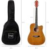 imageBest Choice Products 41in Beginner Acoustic Guitar Full Size All Wood Cutaway Guitar Starter Set wCase Strap Capo Strings Picks  BlackNatural Mahogany