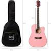imageBest Choice Products 41in Beginner Acoustic Guitar Full Size All Wood Cutaway Guitar Starter Set wCase Strap Capo Strings Picks  BlackPink