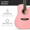 imageBest Choice Products 41in Beginner Acoustic Guitar Full Size All Wood Cutaway Guitar Starter Set wCase Strap Capo Strings Picks  BlackPink