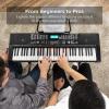 imageBest Choice Products 61Key Beginners Complete Electronic Keyboard Piano Set wLighted Keys LCD Screen Headphones Stand Bench Teaching Modes Note Stickers BuiltIn Speakers  RedBlue