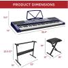 imageBest Choice Products 61Key Beginners Complete Electronic Keyboard Piano Set wLighted Keys LCD Screen Headphones Stand Bench Teaching Modes Note Stickers BuiltIn Speakers  RedBlue