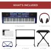 imageBest Choice Products 61Key Beginners Complete Electronic Keyboard Piano Set wLighted Keys LCD Screen Headphones Stand Bench Teaching Modes Note Stickers BuiltIn Speakers  RedBlue