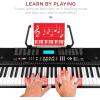 imageBest Choice Products 61Key Beginners Complete Electronic Keyboard Piano Set wLighted Keys LCD Screen Headphones Stand Bench Teaching Modes Note Stickers BuiltIn Speakers  RedBlack
