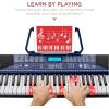 imageBest Choice Products 61Key Beginners Complete Electronic Keyboard Piano Set wLighted Keys LCD Screen Headphones Stand Bench Teaching Modes Note Stickers BuiltIn Speakers  RedBlue