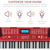 imageBest Choice Products 61Key Beginners Complete Electronic Keyboard Piano Set wLighted Keys LCD Screen Headphones Stand Bench Teaching Modes Note Stickers BuiltIn Speakers  RedRed