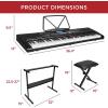 imageBest Choice Products 61Key Beginners Complete Electronic Keyboard Piano Set wLighted Keys LCD Screen Headphones Stand Bench Teaching Modes Note Stickers BuiltIn Speakers  RedBlack