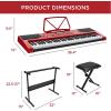 imageBest Choice Products 61Key Beginners Complete Electronic Keyboard Piano Set wLighted Keys LCD Screen Headphones Stand Bench Teaching Modes Note Stickers BuiltIn Speakers  RedRed