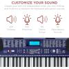 imageBest Choice Products 61Key Beginners Complete Electronic Keyboard Piano Set wLighted Keys LCD Screen Headphones Stand Bench Teaching Modes Note Stickers BuiltIn Speakers  RedBlue