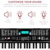 imageBest Choice Products 61Key Beginners Complete Electronic Keyboard Piano Set wLighted Keys LCD Screen Headphones Stand Bench Teaching Modes Note Stickers BuiltIn Speakers  RedBlack
