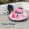 imageBest Choice Products 6V Electric Kids Ride On Bumpin Bumper Car 15  6 Years Old Parent Remote Control 360 Degree Spin Lights Sounds  PinkNavy Blue