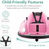 imageBest Choice Products 6V Electric Kids Ride On Bumpin Bumper Car 15  6 Years Old Parent Remote Control 360 Degree Spin Lights Sounds  PinkPink