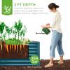 imageBest Choice Products 6x3x2ft Outdoor Metal Raised Garden Bed Deep Root Box Planter for Vegetables Flowers Herbs and Succulents w 269 Gallon Capacity  Peacock BluePeacock Blue