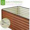 imageBest Choice Products 6x3x2ft Outdoor Metal Raised Garden Bed Deep Root Box Planter for Vegetables Flowers Herbs and Succulents w 269 Gallon Capacity  Peacock BlueWood Grain