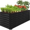imageBest Choice Products 6x3x2ft Outdoor Metal Raised Garden Bed Deep Root Box Planter for Vegetables Flowers Herbs and Succulents w 269 Gallon Capacity  Peacock BlueBlack
