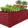 imageBest Choice Products 6x3x2ft Outdoor Metal Raised Garden Bed Deep Root Box Planter for Vegetables Flowers Herbs and Succulents w 269 Gallon Capacity  Peacock BlueRoyal Red