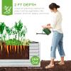 imageBest Choice Products 6x3x2ft Outdoor Metal Raised Garden Bed Deep Root Box Planter for Vegetables Flowers Herbs and Succulents w 269 Gallon Capacity  Peacock BlueGalvanized