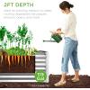 imageBest Choice Products 6x3x2ft Outdoor Metal Raised Garden Bed Deep Root Box Planter for Vegetables Flowers Herbs and Succulents w 269 Gallon Capacity  Peacock BlueGalvanized