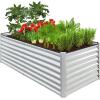 imageBest Choice Products 6x3x2ft Outdoor Metal Raised Garden Bed Deep Root Box Planter for Vegetables Flowers Herbs and Succulents w 269 Gallon Capacity  Peacock BlueGalvanized
