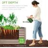 imageBest Choice Products 6x3x2ft Outdoor Metal Raised Garden Bed Deep Root Box Planter for Vegetables Flowers Herbs and Succulents w 269 Gallon Capacity  Peacock BlueTaupe