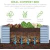 imageBest Choice Products 6x3x2ft Outdoor Metal Raised Garden Bed Deep Root Box Planter for Vegetables Flowers Herbs and Succulents w 269 Gallon Capacity  Peacock BlueMist Blue