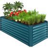 imageBest Choice Products 6x3x2ft Outdoor Metal Raised Garden Bed Deep Root Box Planter for Vegetables Flowers Herbs and Succulents w 269 Gallon Capacity  Peacock BluePeacock Blue