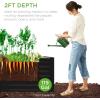 imageBest Choice Products 6x3x2ft Outdoor Metal Raised Garden Bed Deep Root Box Planter for Vegetables Flowers Herbs and Succulents w 269 Gallon Capacity  Peacock BlueBlack
