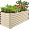 imageBest Choice Products 6x3x2ft Outdoor Metal Raised Garden Bed Deep Root Box Planter for Vegetables Flowers Herbs and Succulents w 269 Gallon Capacity  Peacock BlueBeige