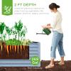 imageBest Choice Products 6x3x2ft Outdoor Metal Raised Garden Bed Deep Root Box Planter for Vegetables Flowers Herbs and Succulents w 269 Gallon Capacity  Peacock BlueMist Blue