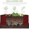 imageBest Choice Products 6x3x2ft Outdoor Metal Raised Garden Bed Deep Root Box Planter for Vegetables Flowers Herbs and Succulents w 269 Gallon Capacity  Peacock BlueRoyal Red