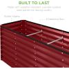 imageBest Choice Products 6x3x2ft Outdoor Metal Raised Garden Bed Deep Root Box Planter for Vegetables Flowers Herbs and Succulents w 269 Gallon Capacity  Peacock BlueRoyal Red