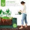 imageBest Choice Products 6x3x2ft Outdoor Metal Raised Garden Bed Deep Root Box Planter for Vegetables Flowers Herbs and Succulents w 269 Gallon Capacity  Peacock BlueDark Green