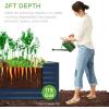 imageBest Choice Products 6x3x2ft Outdoor Metal Raised Garden Bed Deep Root Box Planter for Vegetables Flowers Herbs and Succulents w 269 Gallon Capacity  Peacock BlueNavy